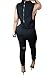 Women's 1PC Trendy Jumpsuit Sleeveless Broken Hole Waisted Club Long Romper Outfit, XX-Large, Black