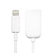 White USB A 2.0 Female to Lightening B Male On-The-Go Adapter Data Cable(OTG) + Free KarenDeals Microfiber Cleaning Cloth