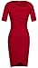 HOMEYEE Women's Vintage Wear to Work Short Sleeve Red Cocktail Party Dress B327 (6, Red)