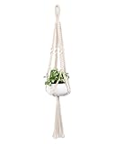 Mkono Mini Macrame Plant Hanger Hanging Planter (with Ceramic Flower Pot) 19 Inch