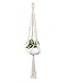 Mkono Mini Macrame Hanging Planter with Ceramic Flower Pot 19 Inch