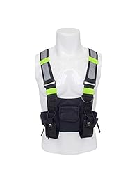 QEES Radio Chest Rig, Arnés de radio de manos libres para uso en exteriores al aire libre, Chaleco de trabajo pesado Rig Holster para radio de dos vías / Accesorios de radio de supervivencia, Equipo de supervivencia para hombres
