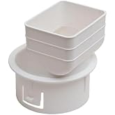 K-TEC 2"x3" Downspout to 4" Round Drain Pipe Adapter &ndash; 2x3x4, White | Fits Inside 4" Round Drain Pipe &ndash; No Sealing Needed | Check Both Sizes Before Ordering: 2"x3" Downspout &amp; 4" Drain Pipe