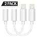 2 Pack iPhone Headphone Adapter, Compatible with iPhone 7/7Plus iPhone XR/X/Xs/Xs MAX Adapter Headphone Jack, Lightning to 3.5 mm Headphone Adapter Jack Compatible with iOS 11/12