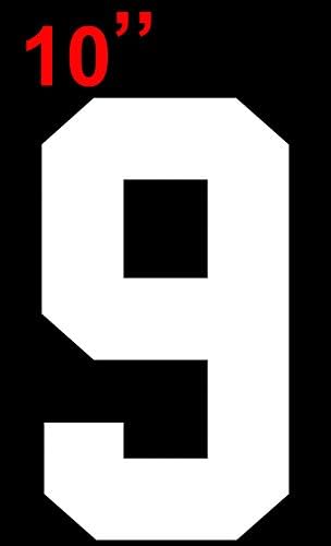10" Tall Black or White Single Number for Sports T-Shirt Jersey Football Baseball,Iron On, Heat Transfer, Team,t-ShirtBlack or White (Style A)