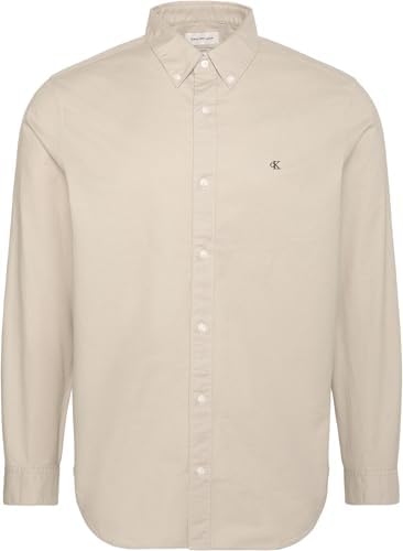 Uomo Camicia Solid Oxford Classic Shirt Camicia Casual, Grigio (Ancient Marble), XS