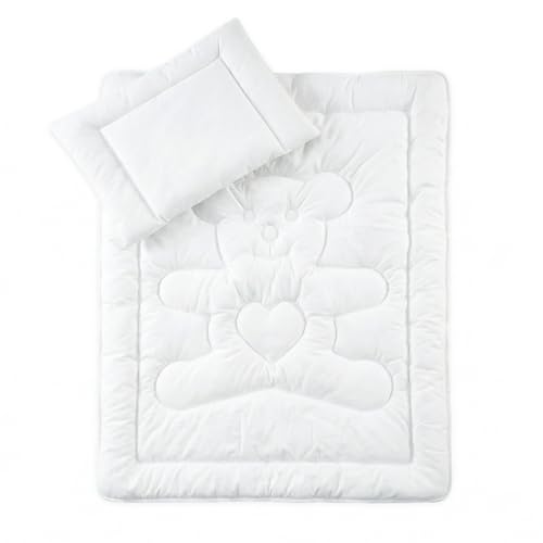 Baby Comfort Quilted Duvet & Pillow Filling Set White Bear Design 12M+ (80x70 cm)