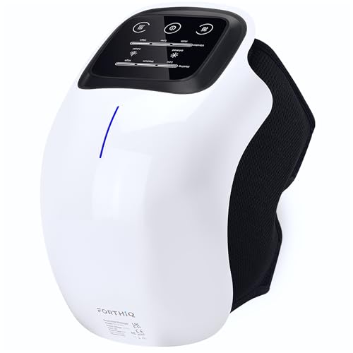 FORTHiQ Wireless Knee Massager - Joint Pain Relief - Infrared Laser Technology - Therapeutic Vibration for Arthritis, Swelling, Strained Ligaments and Injuries