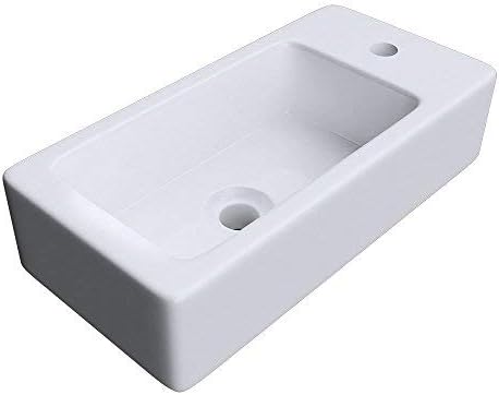 Durovin Bathrooms Mini Ceramic Basin, Glossy White, 370 x 180 x 90mm (WxDxH)
