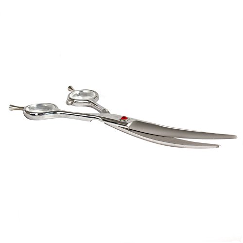 Topotdor Pet Grooming Trimmer Scissor for Dog and Cat Durable Stainless Steel Blade (Curved Scissor)