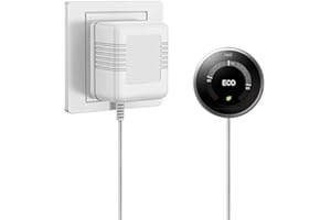 MEROM 24V 500mA 26ft C Wire Transformer Adapter Compatible with Nest/Ecobee/Sensi/Honeywell Thermostat, Nest Hello Doorbell/Ring Door Bell Power Supply