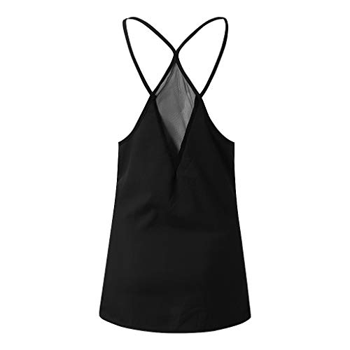 image for Ximandi Women's Sling Sleeveless Yoga Workout Mesh Shirts Activewear C
