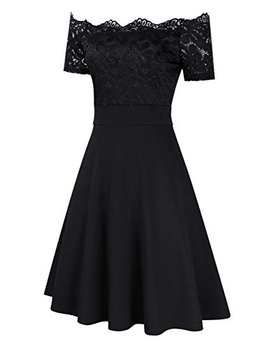 KOJOOIN-Damen-Spitzenkleid-Abendkleider-Vintage-Brautjungfernkleider-fr-Hochzeit-Kurzes-A-Linie-Cocktailkleid-Gr34-48Verpackung-MEHRWEG