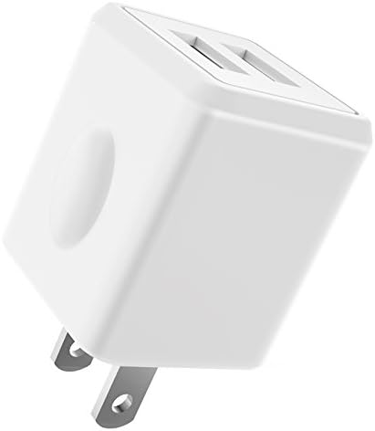 Usb Charger,12W 2.4Amp Dual Port USB Wall Adapter for Iphones, Ipad,Android, Tablet Bluetooth Stereo, Mobile Power, DV, Digital Camera and More (1 PACK)