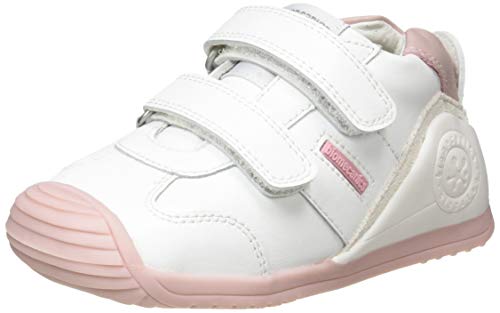 Biomecanics 151157, Baby Girls’ Low-top trainers Sneaker, White and Pink (Super Soft), 2 UK (18 EU)