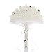TRUE LOVE GIFT Wedding Bouquet, Bridesmaid Toss Bouquet Hand Made Artificial Rose Flowers Diamond Satin Bridal Bouquets for Wedding, Engagement Valentine's Day Decor (Lace)