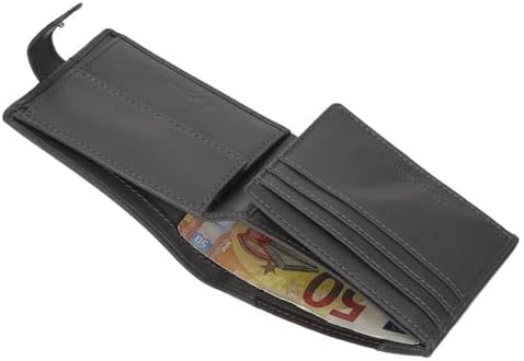 Indiana Cartera Horizontal con Cierre de Clic Gris 11x8,5x1 cms Piel by Joumma Bags