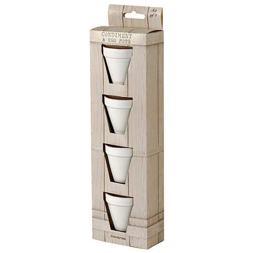 Condiment Flower Pots White Set Of 4