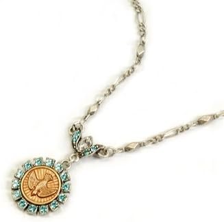 Sweet Romance, Ollipop, Designer Sweet Spirit Dove Necklace with Rhinestones, Great for Confirmation or Rcia