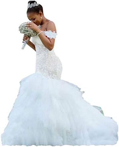 QueenBridal Strapless Beaded Spaghetti Starps Mermaid Wedding Dresses for Bride QBL080