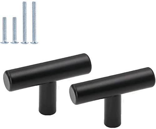 goldenwarm 10 Pack Black Door Knobs Kitchen Drawer Handles -LS201BK Stainless Steel Cupboard Door Handles Small Cabinet Handles for Kitchen Cupboard,Bathroom, Drawer, Furniture 10pcs