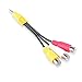 Conwork 3.5mm Stereo Male to 3 RCA Female Splitter Extension Cable for Audio Video AUX Port - 6 inch Long
