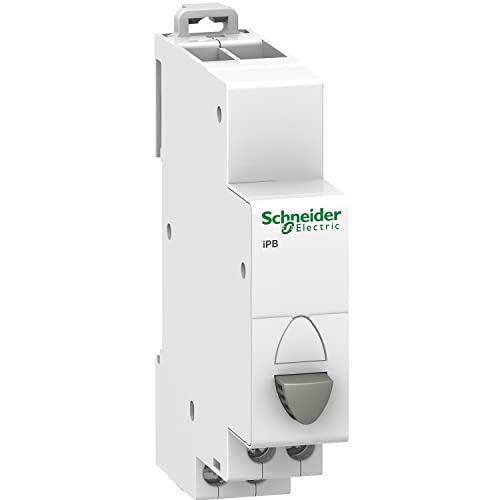 Schneider A9E18032 Single Push Button, White, Set of 12 Piece