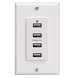 Magnadyne WC-USB-W White Wall Mount 4 USB Charging Ports (White Wall Plate included)