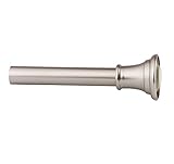 AMG and Enchante Accessories Classic Flare in Brushed Nickel, Shower Curtain or Window Drapery Tension Rod, 42