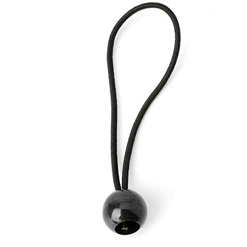 4 in Heavy Duty Elastic Black Ball Bungees Tarp - Tent Shock Cord Loop Tie Down (Pack of 30)