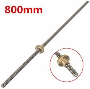 800mm Lead Screw 8mm Thread Lead Screw 2mm Pitch Lead Screw with Brass Nut