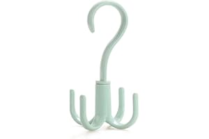 générique 360 Degree Rotation 4 Hooks Hook Holder Hanging Plastic Handbag Clothes Ties Holder Bag Shelf Hanger Hanging Rack S