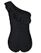 Hilor Women's One Piece Swimsuits One Shoulder Swimwear Asymmetric Ruffle Monokinis Bathing Suits