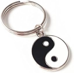 kakupao Yin Yang Keychain,Tai Chi Charm Keyring,Yoga Key Chain,Yin and Yang Jewellery