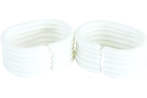 Reusable Plastic Shower Curtain Rings Bathroom Bath Loop Clip Glide Window Rod Curtain C Rings 12 Packs White Durability
