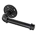 Sumnacon Vintage Style Toilet Paper Holder, Industrial Iron Pipe Roll Tissue Holder Towel Racks with Hardware for Bathroom, Bedroom, Kitchen (Black) primary