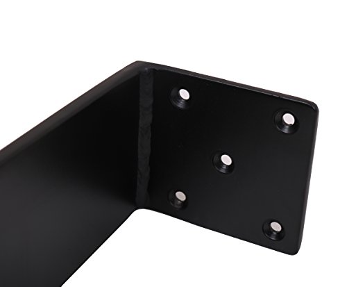 ECLV 710U Dining Table Legs, U-Shaped Heavy Duty Steel Table Legs, Office Table Legs, Computer Desk Legs, Industrial Kitchen Table Legs, Country Style Table Legs, 28" H, Black, Set of 2