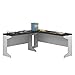 Ameriwood Home Furniture Pursuit L Shaped Desk Bundle, White/Gray