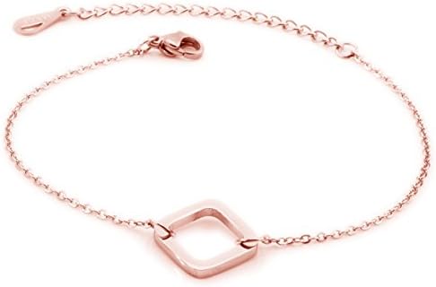 PPeiei Womens Girls Stainless Steel Square Bracelets Ankle Sandal Anklets