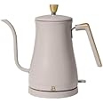 Beautiful 1-Liter Electric Gooseneck Kettle 1200 W, by Drew Barrymore, (8 Colors to Choose From) (Porcini Taupe)