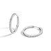 Carleen 925 Sterling Silver Channel Setting Round Cut 16-Stone Cubic Zirconia CZ Simulated Diamond Lightweight Medium Hinged Huggie Hoop Earrings for Women Girls Diameter 30mm