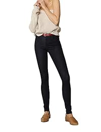 Pantalones vaqueros para dama con cintura media en color azul oscuro