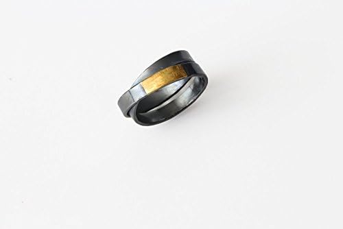 925 Silver Gold ring , black ring women,designer ,dark ring, sterling silver band,modern ,gold wrap ring