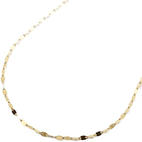 18K Gold Necklace Pedal K18 Chain 16.5 inches (42 cm), 0.05 oz (1.4 g), Mint Certified Engraving