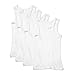 Buyless Fashion Boys Scoop Neck Tagless Undershirts Soft Cotton Tank Top (4 Pack) 9-10 White