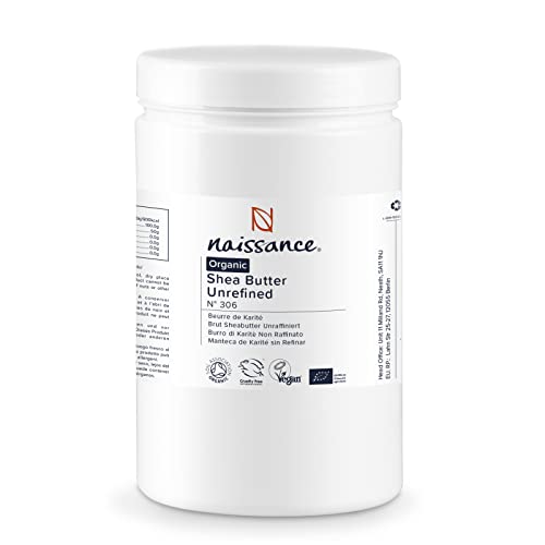 Naissance Sheabutter BIO (Nr. 306) 1kg (1000g) - 100% Rein, Unraffiniert, BIO zertifiziert - Intensive Pflege für Kosmetik, Haut, Haare, Fairtrade Shea Butter aus Ghana