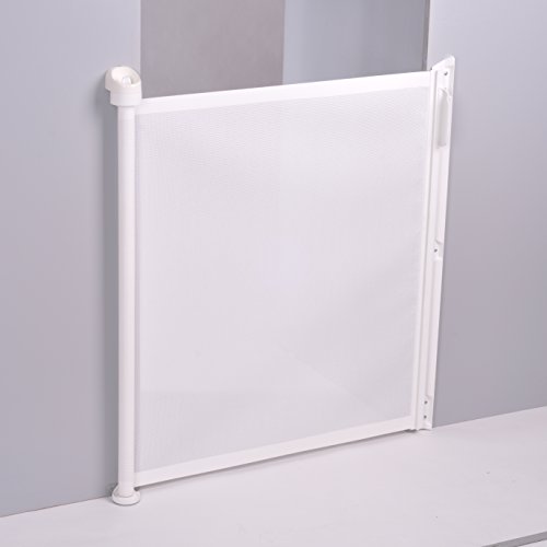 Lascal KiddyGuard Assure, White, Retractable Baby Safety Gate