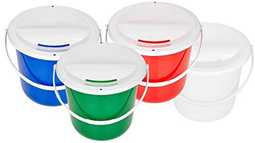 Pack of 16 Collecting Fundraising Donation Bucket -4 Red 4 Green 4 Blue 4 White