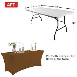 IVAPUPU 2 Pack 4FT Table Cloth for Rectangular