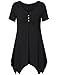 Jazzco Womens Short Sleeve Comfy A Line Handkerchief Hem Tunic Top